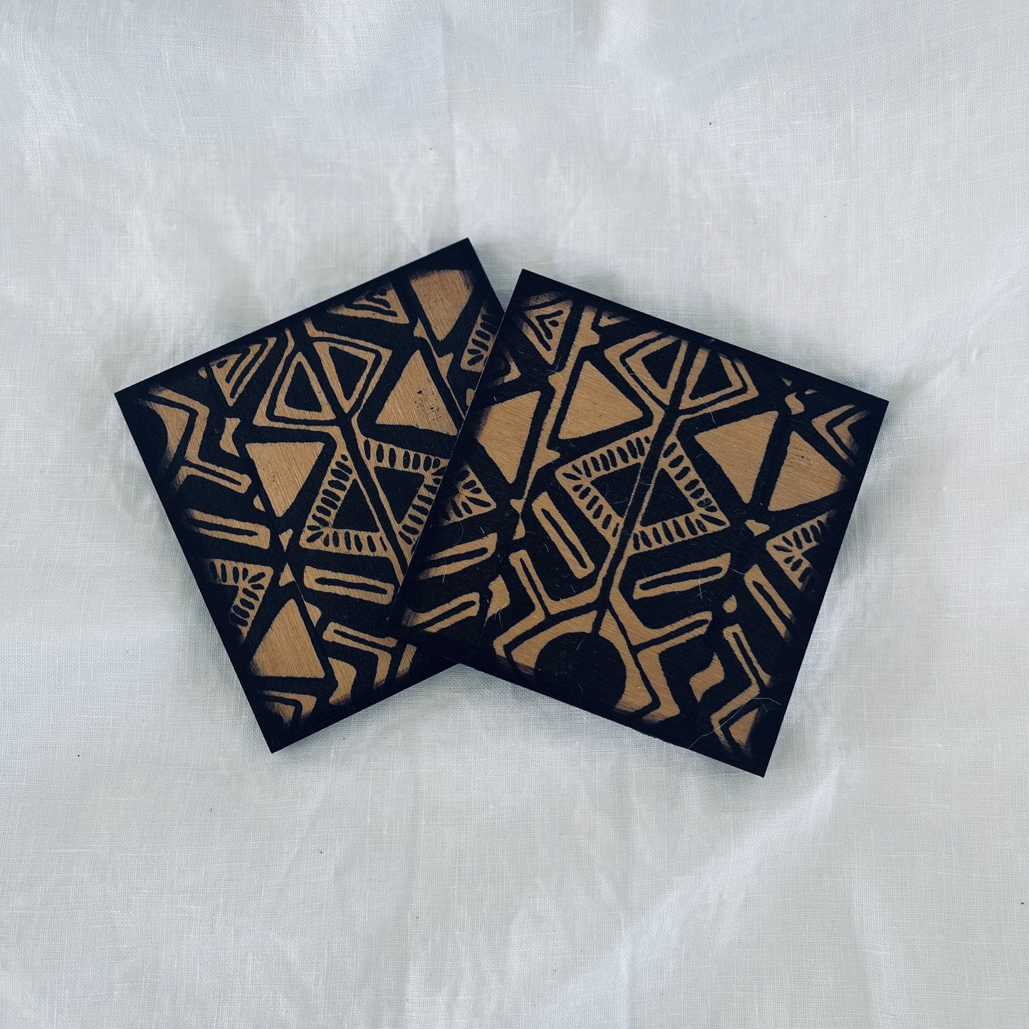 Wood Art Coasters - Set of 2