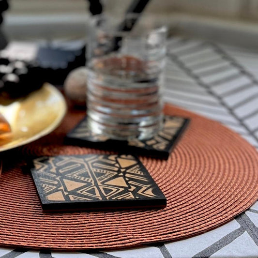 Wood Art Coasters - Set of 2